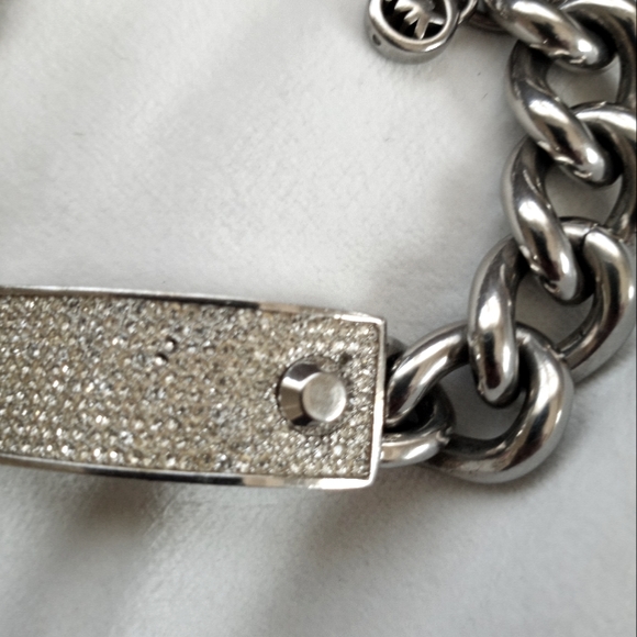 Michael Kors Chain Bracelet with Pave Plate-Used - Picture 6 of 7